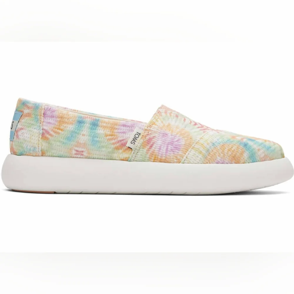 👣TOM'S 🌱ALPARGATA Candy Pink Tie Dyed Crochet Espadrilles footwear